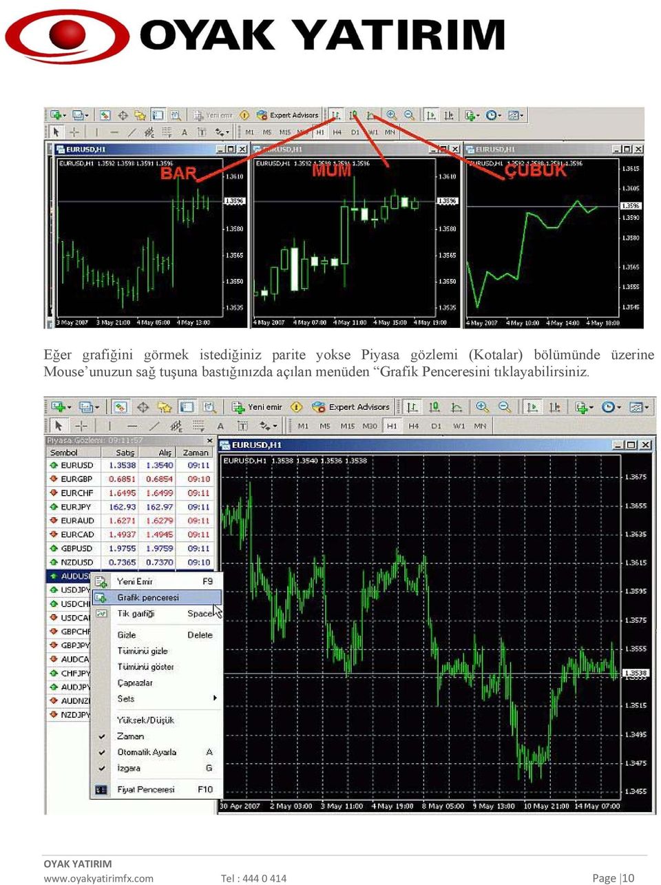 tuşuna bastığınızda açılan menüden Grafik Penceresini