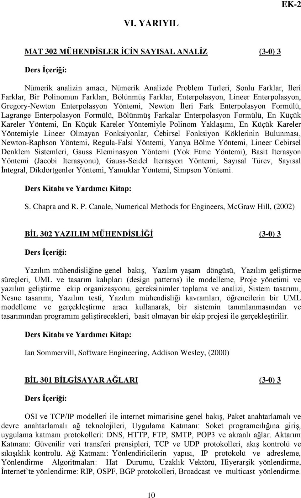 Kareler Yöntemi, En Küçük Kareler Yöntemiyle Polinom Yaklaşımı, En Küçük Kareler Yöntemiyle Lineer Olmayan Fonksiyonlar, Cebirsel Fonksiyon Köklerinin Bulunması, Newton-Raphson Yöntemi, Regula-Falsi