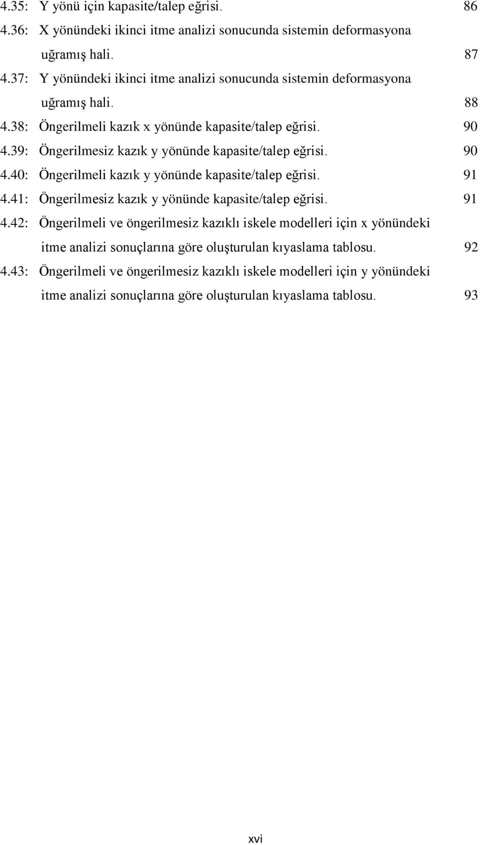 39: Öngerilmesiz kazık y yönünde kapasite/talep eğrisi. 90 4.40: Öngerilmeli kazık y yönünde kapasite/talep eğrisi. 91 4.