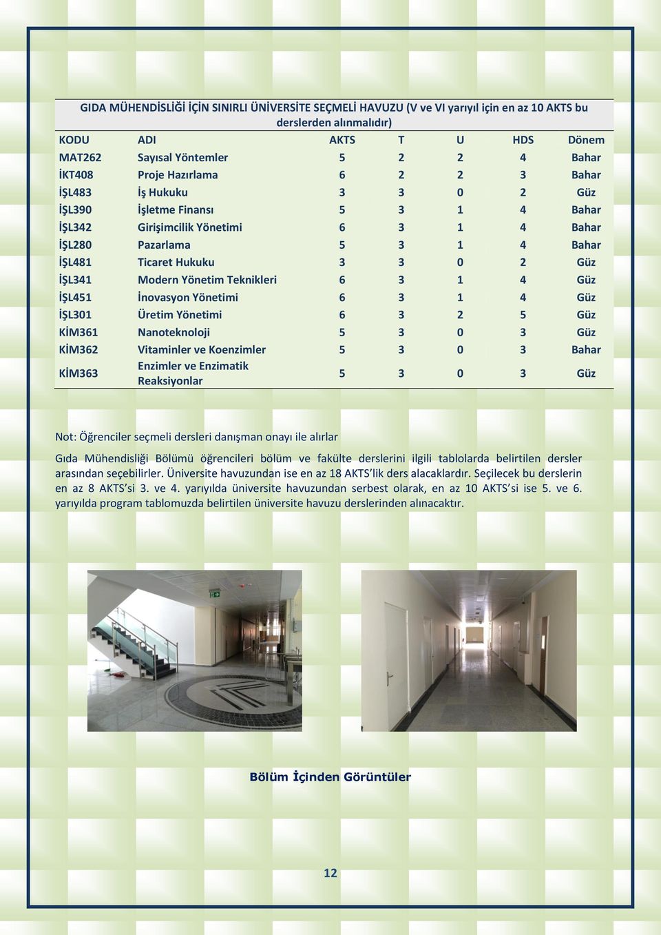 İŞL341 Modern Yönetim Teknikleri 6 3 1 4 Güz İŞL451 İnovasyon Yönetimi 6 3 1 4 Güz İŞL301 Üretim Yönetimi 6 3 2 5 Güz KİM361 Nanoteknoloji 5 3 0 3 Güz KİM362 Vitaminler ve Koenzimler 5 3 0 3 Bahar