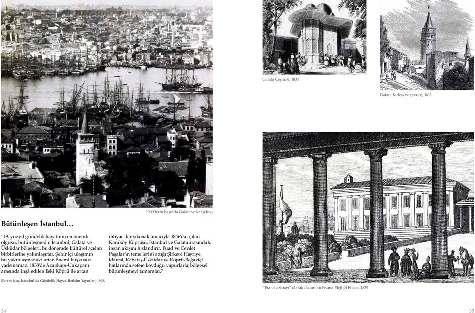 1838 de Azapkapı-Unkapanı arasında inşâ edilen Eski Köprü ile artan ihtiyacı karşılamak amacıyla 1846 da açılan Karaköy Köprüsü, İstanbul ve Galata arasındaki insan akışını hızlandırır.