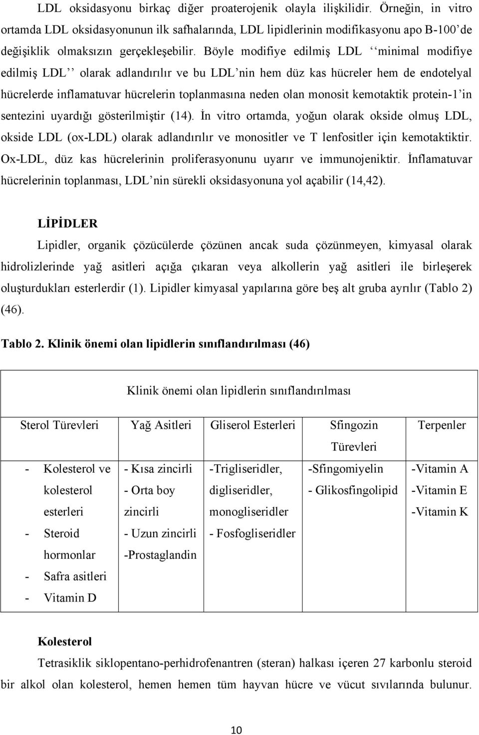 Böyle modifiye edilmiş LDL minimal modifiye edilmiş LDL olarak adlandırılır ve bu LDL nin hem düz kas hücreler hem de endotelyal hücrelerde inflamatuvar hücrelerin toplanmasına neden olan monosit