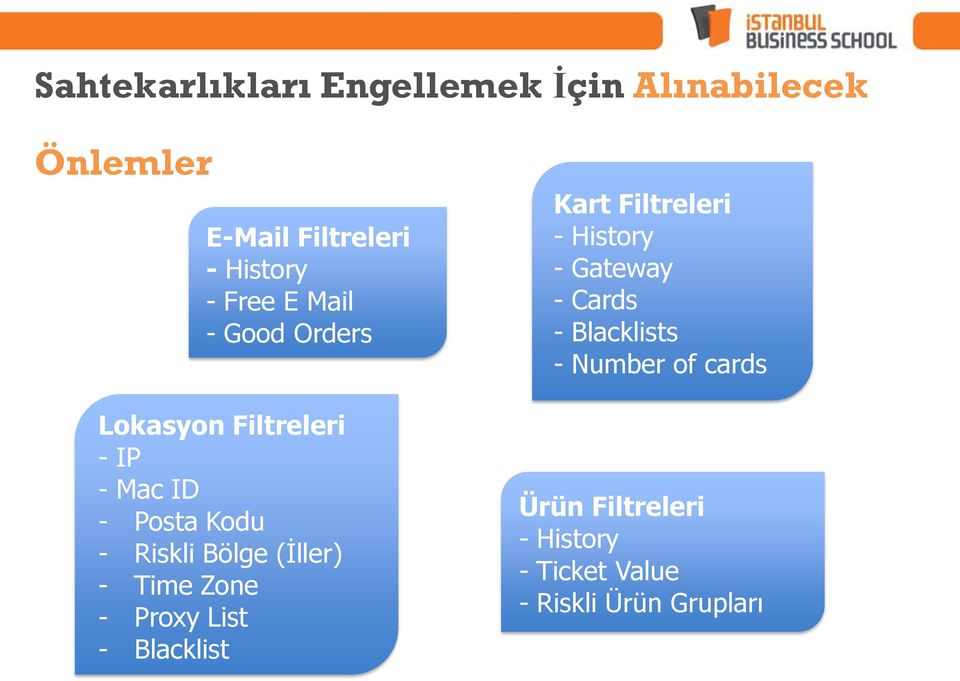 (İller) - Time Zone - Proxy List - Blacklist Kart Filtreleri - History - Gateway - Cards