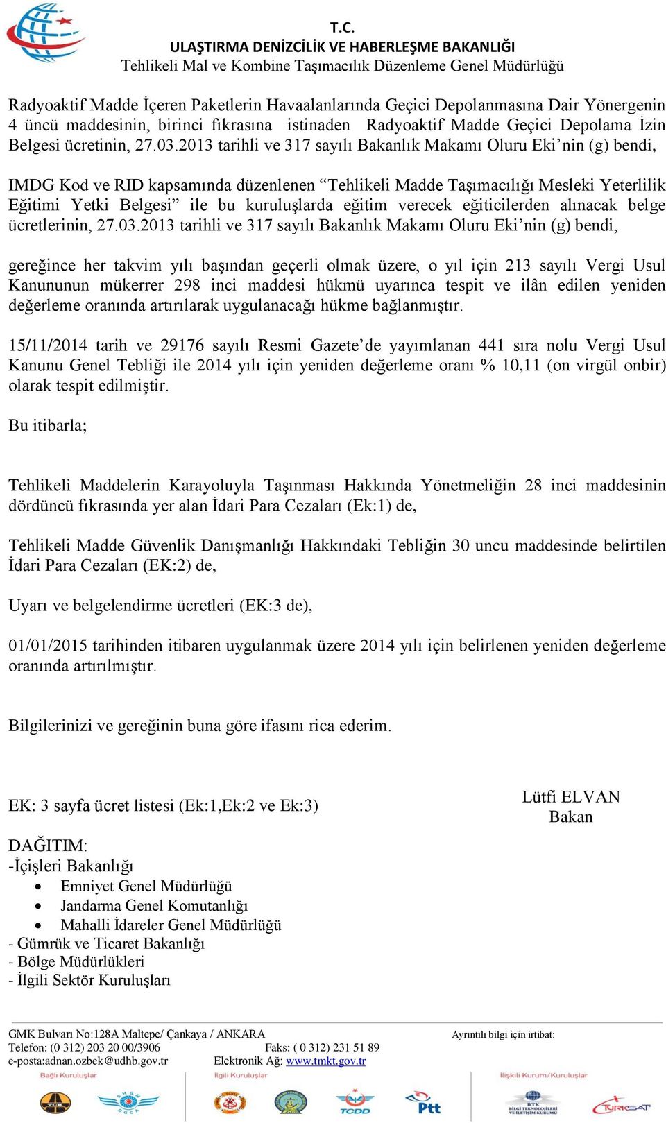 eğitim verecek eğiticilerden alınacak belge ücretlerinin, 27.03.