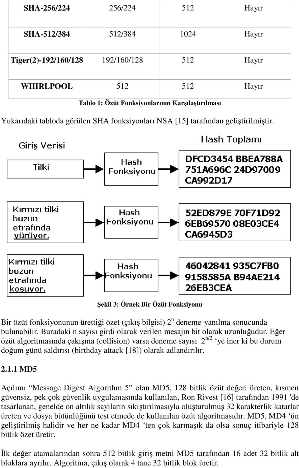 Buradaki n sayısı girdi olarak verilen mesajın bit olarak uzunluğudur.