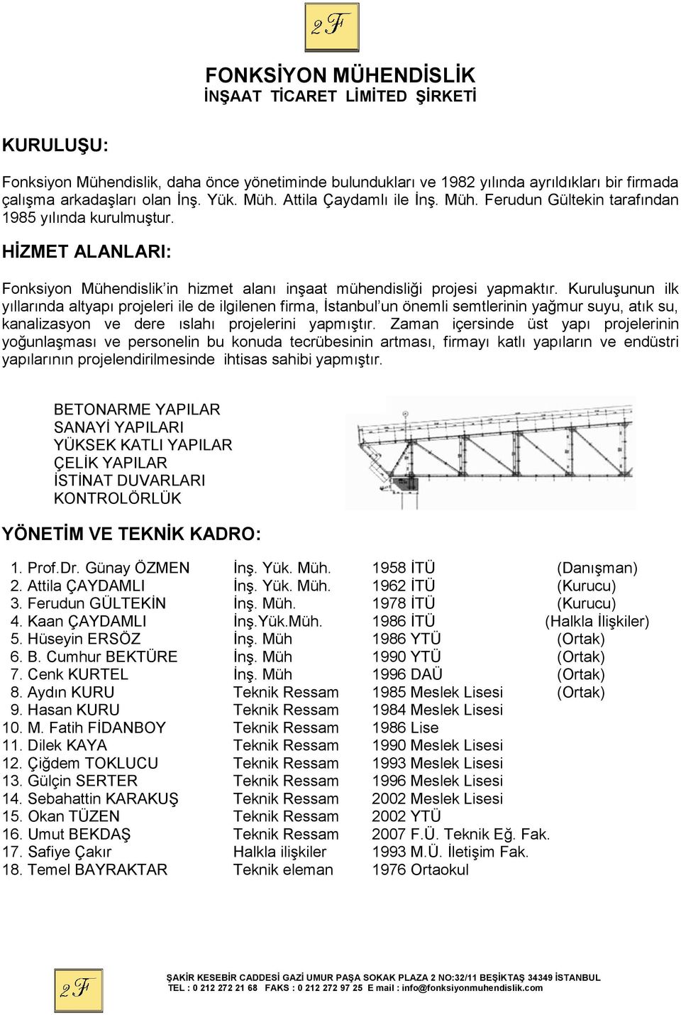 Kuruluşunun ilk yıllarında altyapı projeleri ile de ilgilenen firma, un önemli semtlerinin yağmur suyu, atık su, kanalizasyon ve dere ıslahı projelerini yapmıştır.