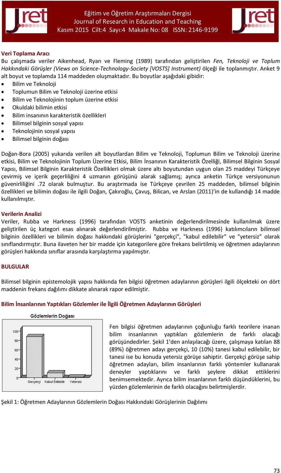 Bu boyutlar aşağıdaki gibidir: Bilim ve Teknoloji Toplumun Bilim ve Teknoloji üzerine etkisi Bilim ve Teknolojinin toplum üzerine etkisi Okuldaki bilimin etkisi Bilim insanının karakteristik