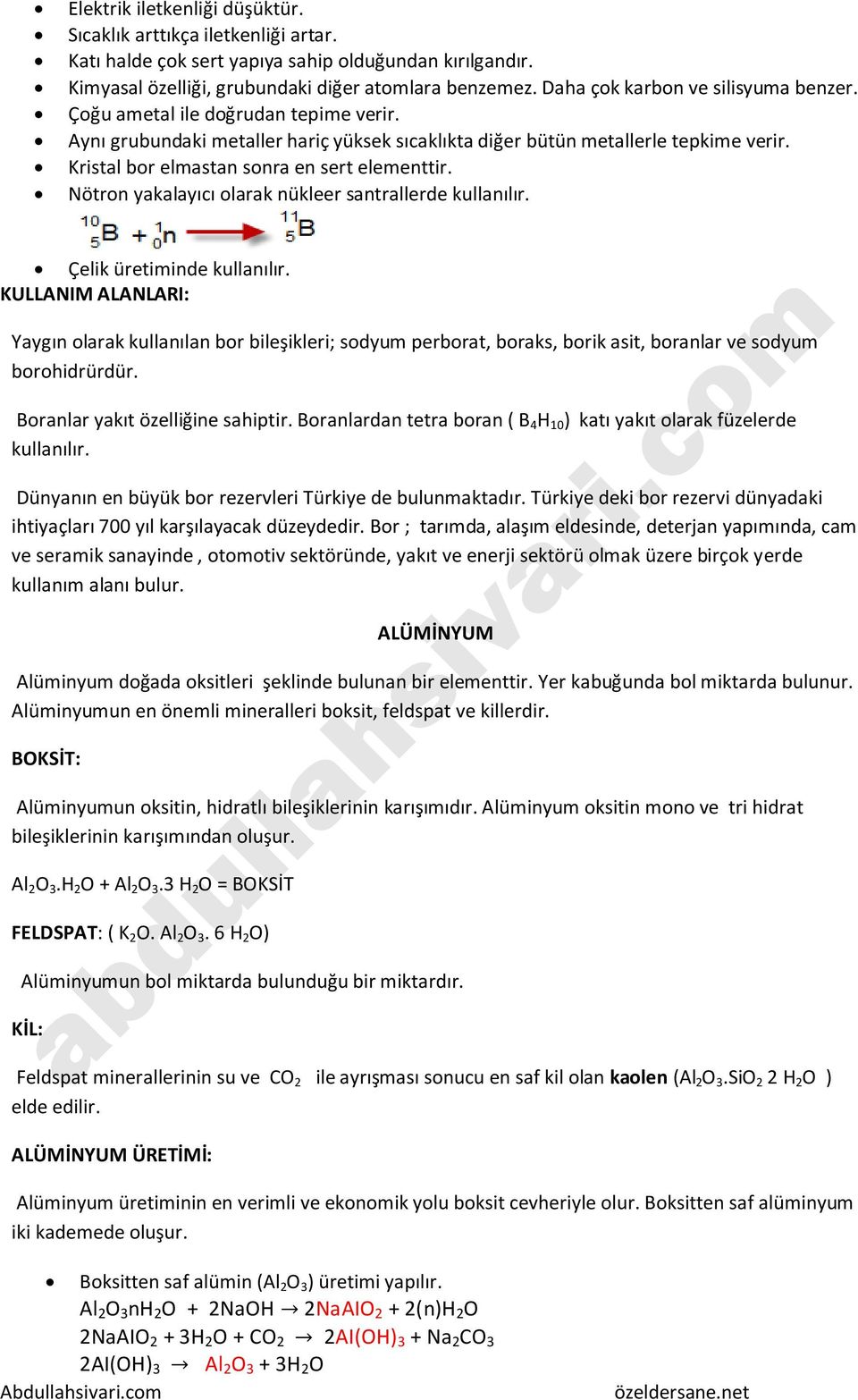 Kristal bor elmastan sonra en sert elementtir. Nötron yakalayıcı olarak nükleer santrallerde kullanılır. Çelik üretiminde kullanılır.