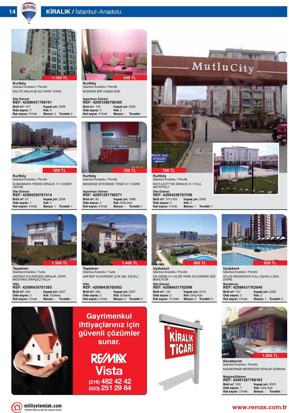 096767 67 00 TL 00 İstanbulAnadolu / Pendik 0 TL MENEKŞE SİTESİNDE TEMİZ + DAİRE REF: 097767 0 99 Katlı 700 TL İstanbulAnadolu / Pendik MUTLUCITY DE KİRALIK + FULL AKTİVİTELİ REF: 09676706 070 Katlı