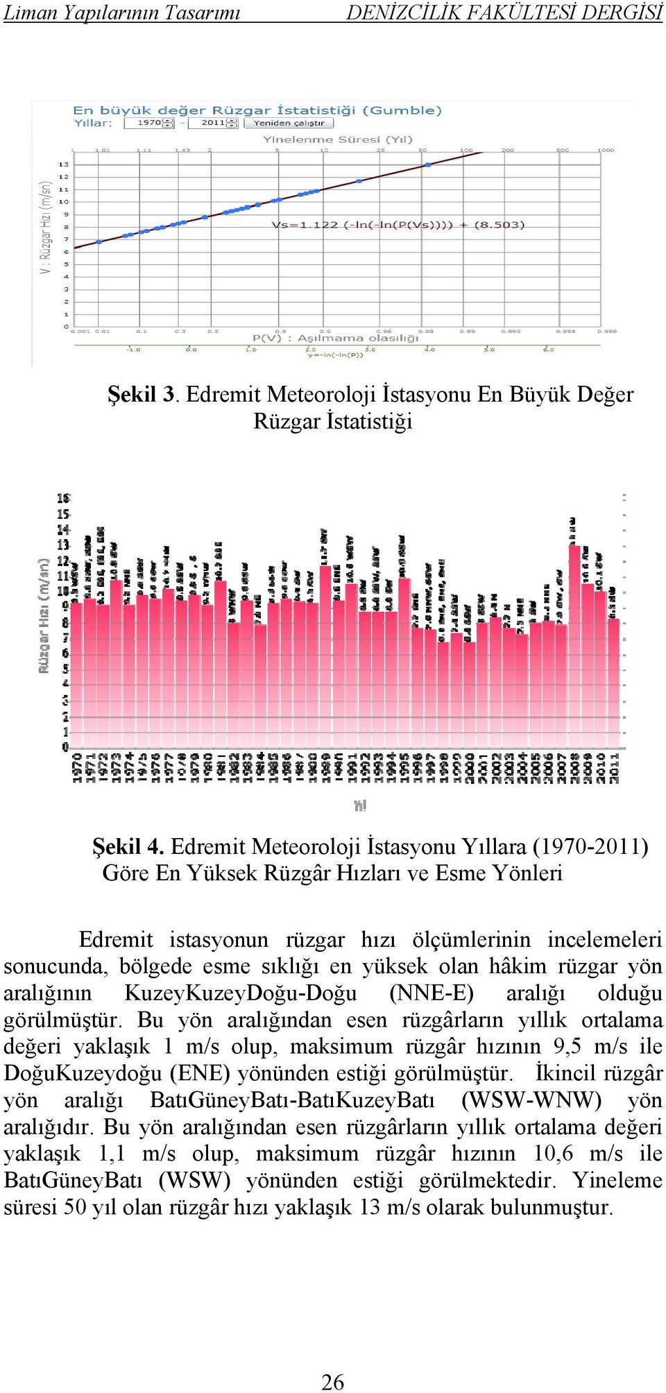 hâkim rüzgar yön aralığının KuzeyKuzeyDoğu-Doğu (NNE-E) aralığı olduğu görülmüştür.