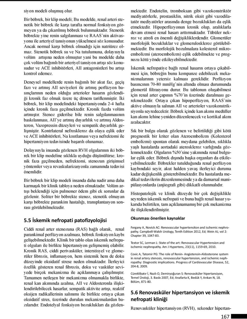 Stenotik böbrek su ve Na tutulumuna, dolayısıyla volüm artışına neden olmuştur yani bu modelde daha çok volüm bağımlı bir arteriyel tansiyon artışı söz konusudur ve ACE inhibitörleri, AII