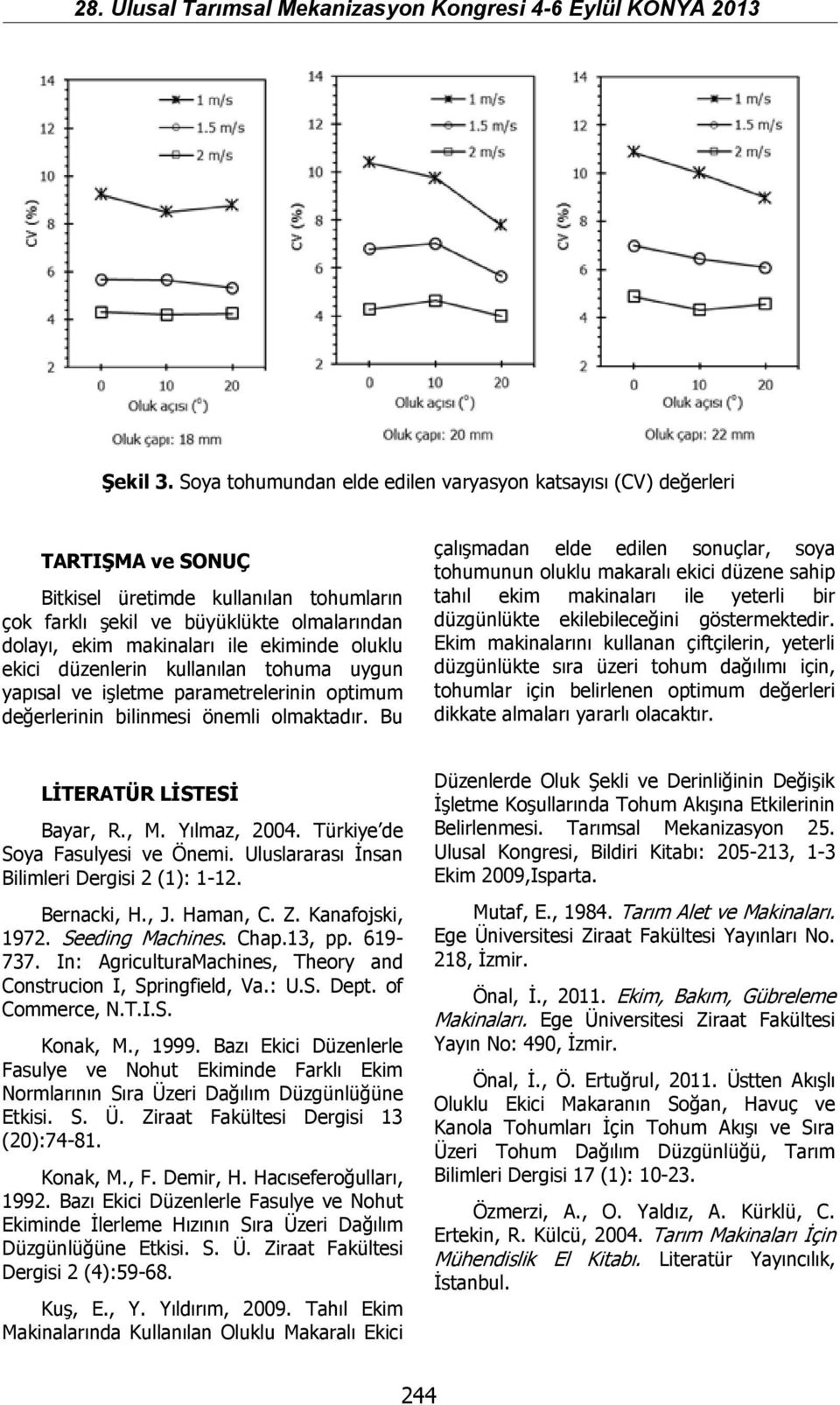 ekiminde oluklu ekici düzenlerin kullanılan tohuma uygun yapısal ve işletme parametrelerinin optimum değerlerinin bilinmesi önemli olmaktadır.