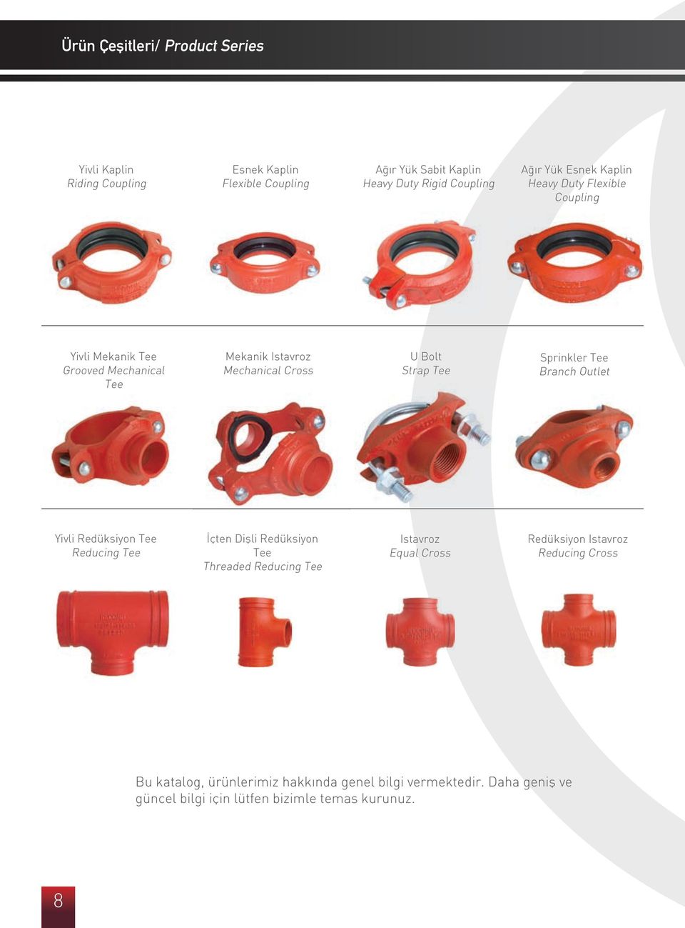 Sprinkler Tee Branch Outlet Yivli Redüksiyon Tee Reducing Tee İçten Dişli Redüksiyon Tee Threaded Reducing Tee Istavroz Equal Cross Redüksiyon