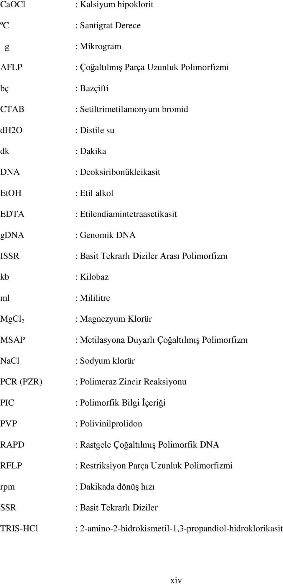 Diziler Arası Polimorfizm : Kilobaz : Mililitre : Magnezyum Klorür : Metilasyona Duyarlı Çoğaltılmış Polimorfizm : Sodyum klorür : Polimeraz Zincir Reaksiyonu : Polimorfik Bilgi İçeriği :