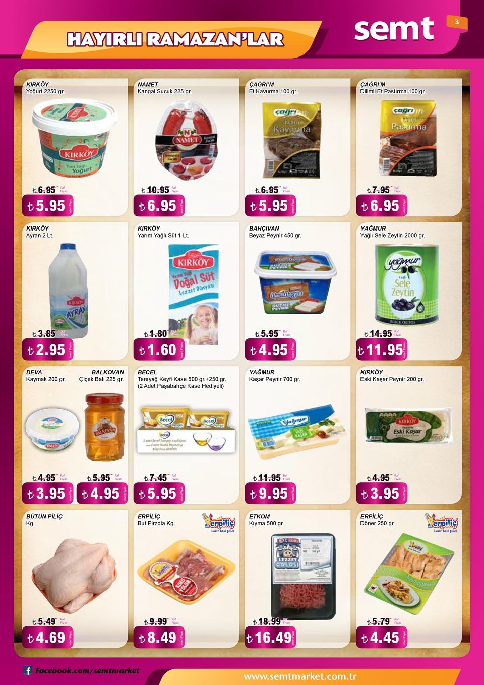 BALKOVAN Çiçek Balı 225 gr. BECEL Tereyağ Keyfi Kase 500 gr.+250 gr. (2 Adet Paşabahçe Kase Hediyeli) YAĞMUR Kaşar Peynir 700 gr. KIRKÖY Eski Kaşar Peynir 200 gr. Insert Insert 7.