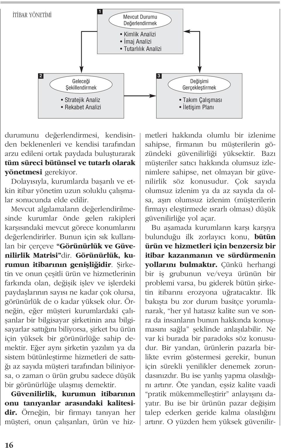 Dolay s yla, kurumlarda baflar l ve etkin itibar yönetim uzun soluklu çal flmalar sonucunda elde edilir.