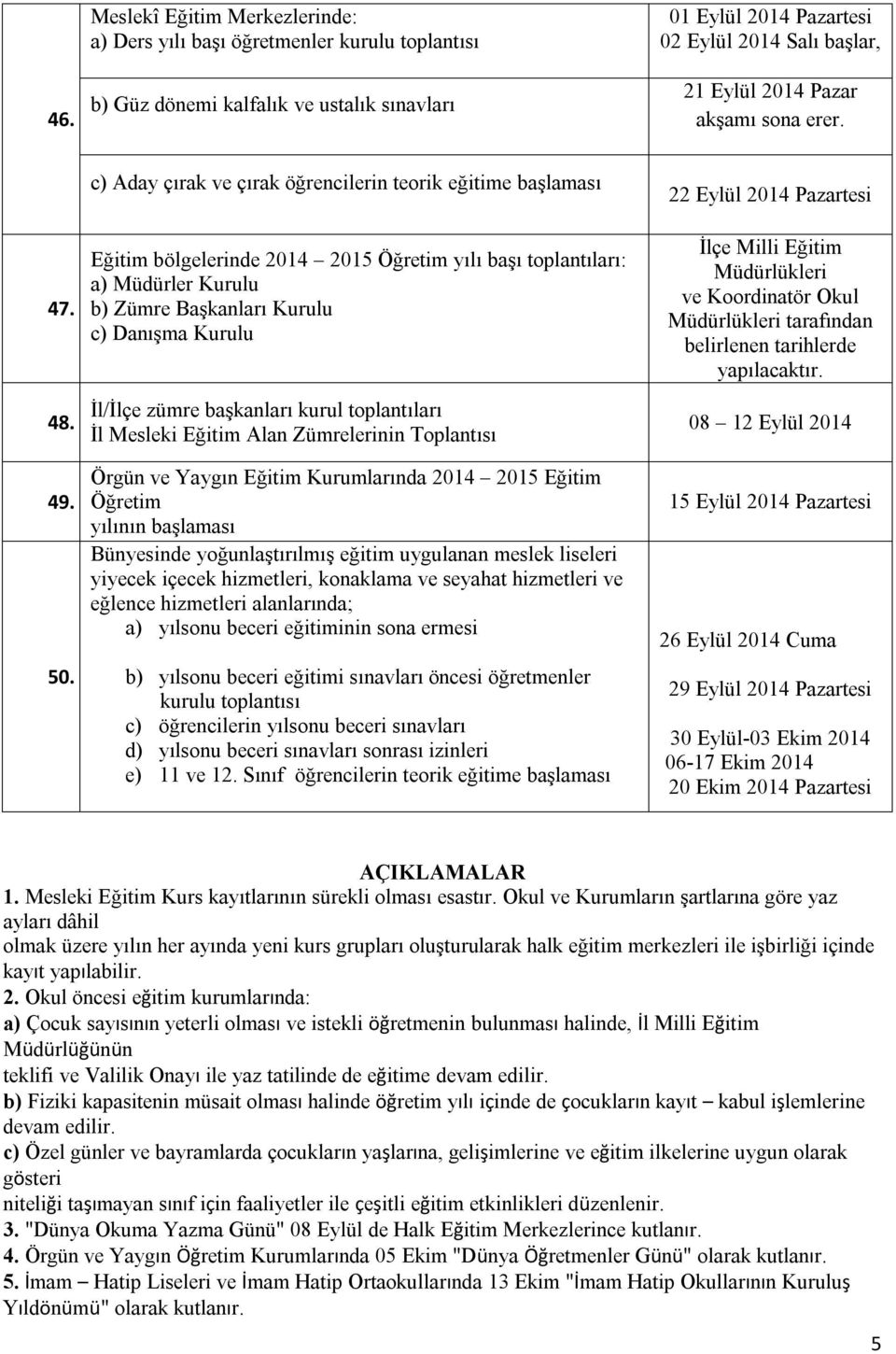 zümre başkanları kurul toplantıları İl Mesleki Eğitim Alan Zümrelerinin Toplantısı Örgün ve Yaygın Eğitim Kurumlarında 2014 2015 Eğitim Öğretim yılının başlaması Bünyesinde yoğunlaştırılmış eğitim