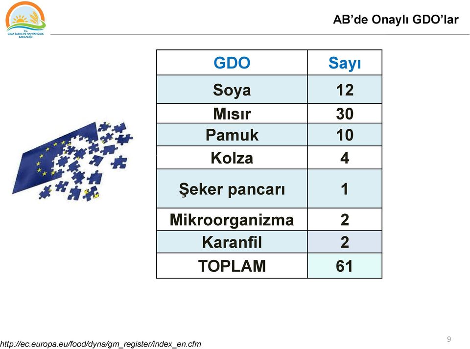 Mikroorganizma 2 Karanfil 2 TOPLAM 61