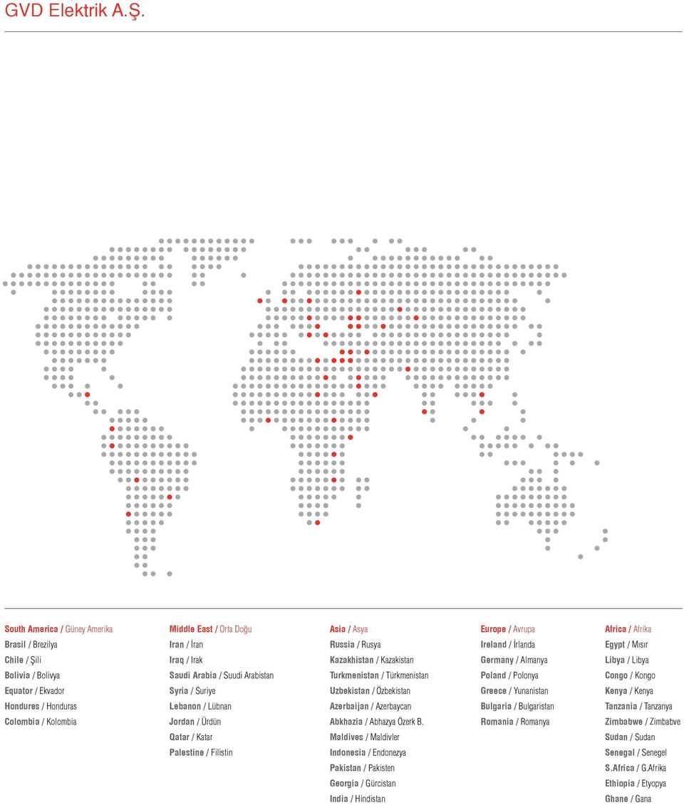 Kazakhistan / Kazakistan Germany / Almanya Libya / Libya Bolivia / Bolivya Saudi Arabia / Suudi Arabistan Turkmenistan / Türkmenistan Poland / Polonya Congo / Kongo Equator / Ekvador Syria / Suriye