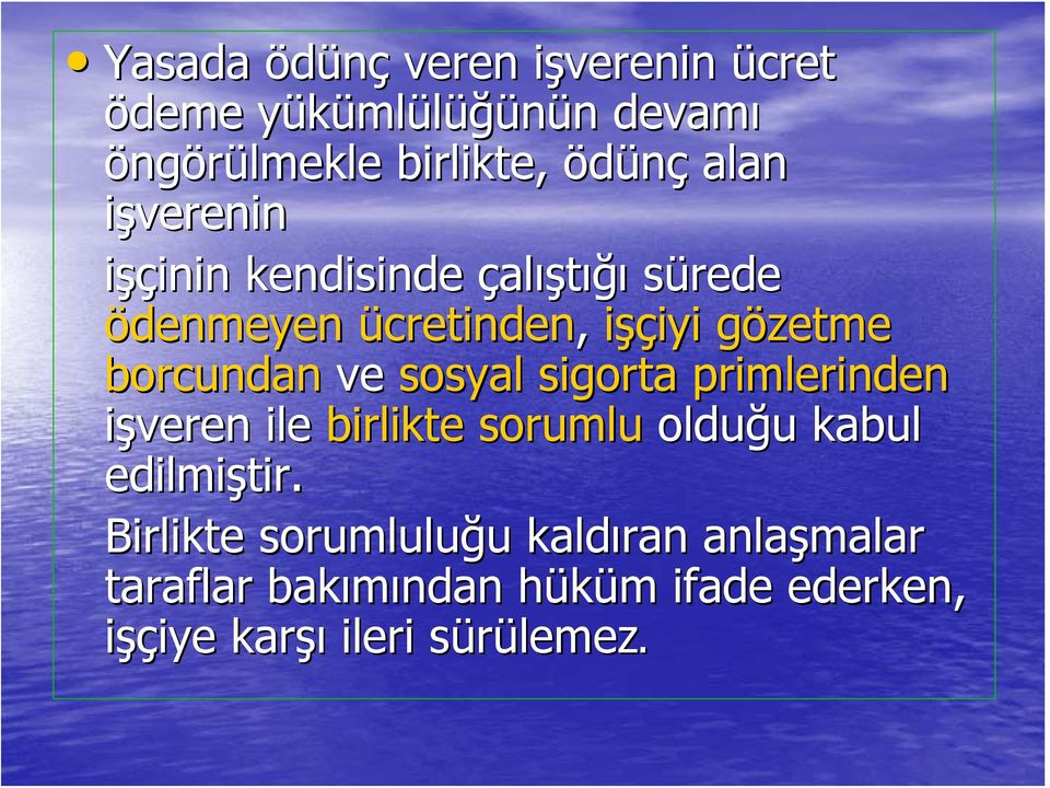 borcundan ve sosyal sigorta primlerinden işveren ile birlikte sorumlu olduğu u kabul edilmiştir.