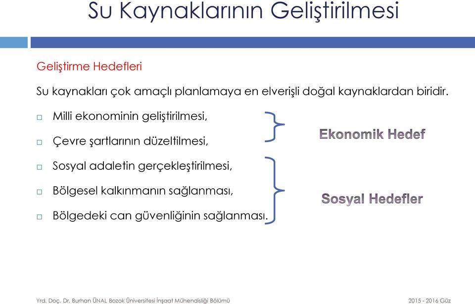 Milli ekonominin geliştirilmesi, Çevre şartlarının düzeltilmesi, Sosyal