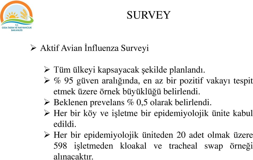 Beklenen prevelans % 0,5 olarak belirlendi.