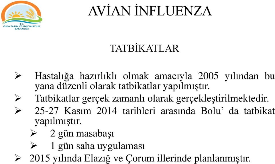 Tatbikatlar gerçek zamanlı olarak gerçekleştirilmektedir.