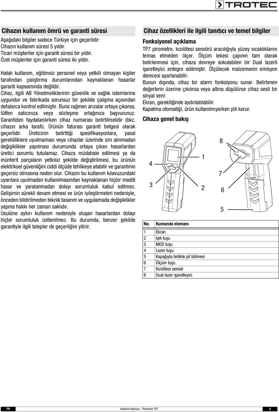 Cihaz, ilgili AB Yönetmeliklerinin güvenlik ve sağlık istemlerine uygundur ve fabrikada sorunsuz bir şekilde çalışma açısından defalarca kontrol edilmiştir.