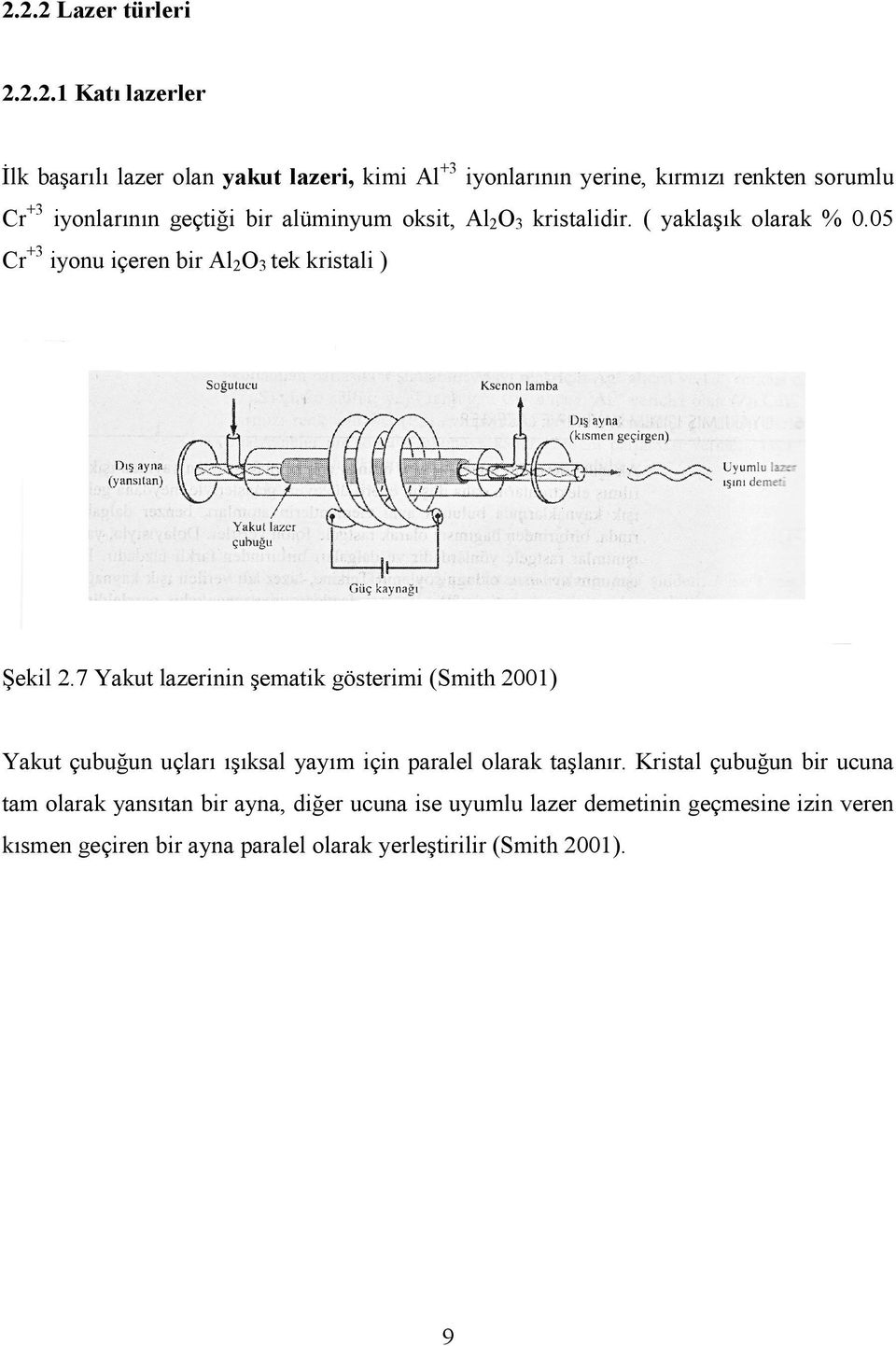 alüminyum oksit, Al O 3 kristalidir. ( yaklaşık olarak % 0.05 Cr +3 iyonu içeren bir Al O 3 tek kristali ) Şekil.