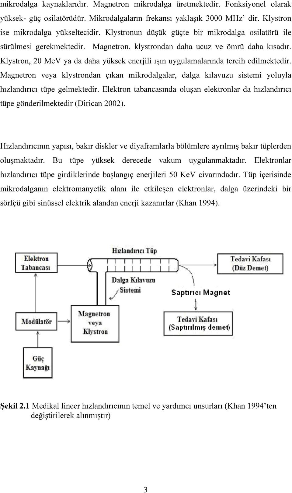 Klystron, 20 MeV ya da daha yüksek enerjili ışın uygulamalarında tercih edilmektedir. Magnetron veya klystrondan çıkan mikrodalgalar, dalga kılavuzu sistemi yoluyla hızlandırıcı tüpe gelmektedir.