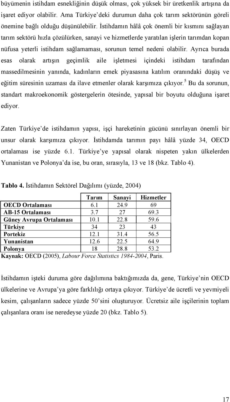 İstihdamın hâlâ çok önemli bir kısmını sağlayan tarım sektörü hızla çözülürken, sanayi ve hizmetlerde yaratılan işlerin tarımdan kopan nüfusa yeterli istihdam sağlamaması, sorunun temel nedeni