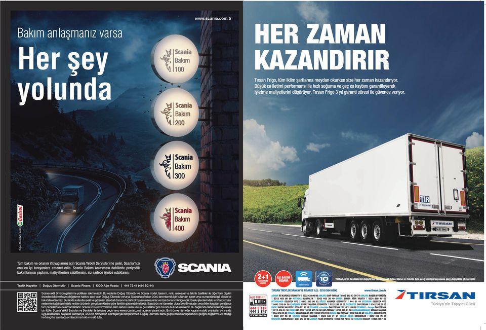 Trafik Hayattır Doğuș Otomotiv Scania Finans DOD Ağır Vasıta 444 72 44 (444 SC 44) Scania aktif bir ürün geliştirme politikası izlemektedir.