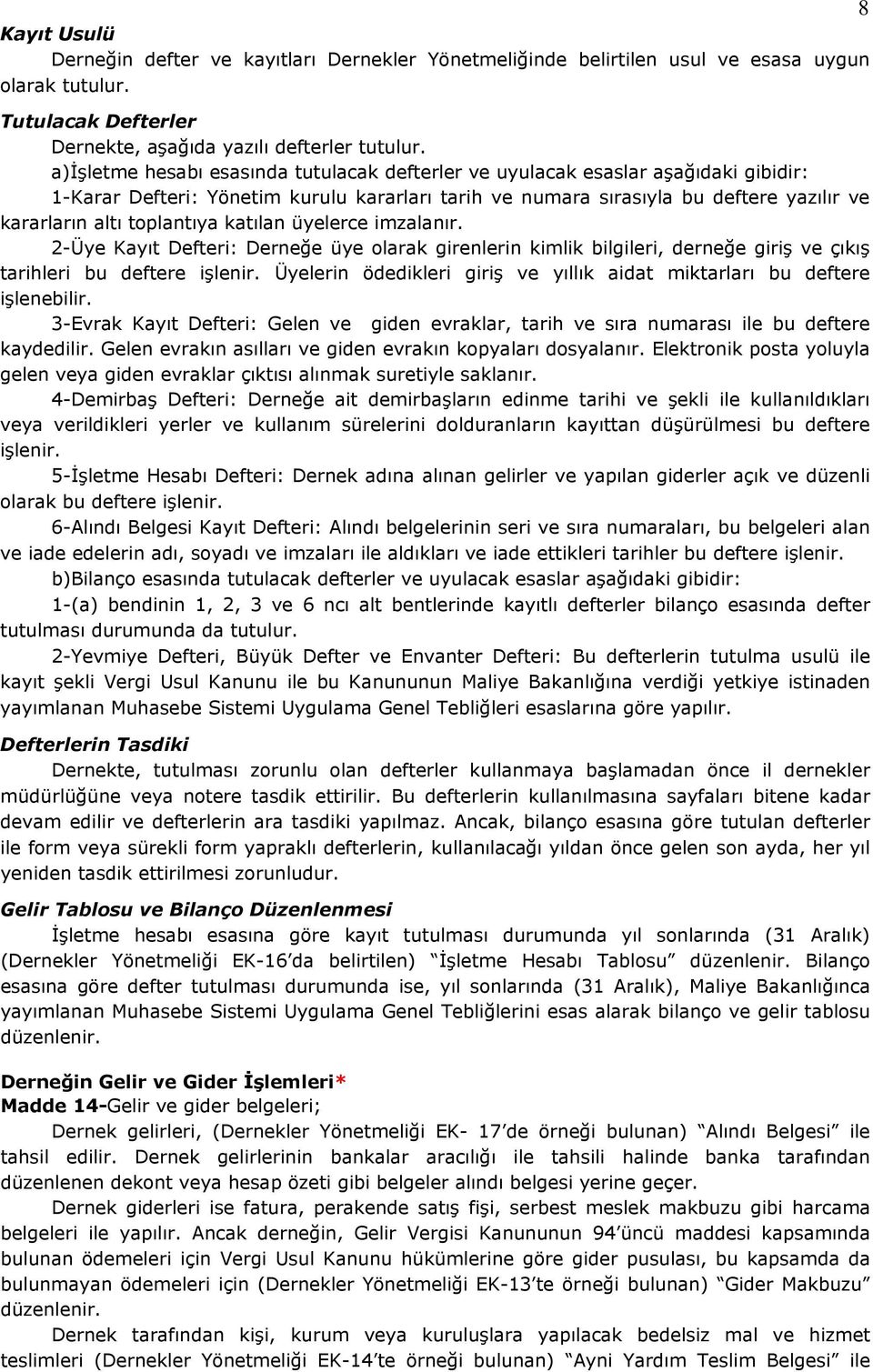 toplantıya katılan üyelerce imzalanır. 2-Üye Kayıt Defteri: Derneğe üye olarak girenlerin kimlik bilgileri, derneğe giriş ve çıkış tarihleri bu deftere işlenir.