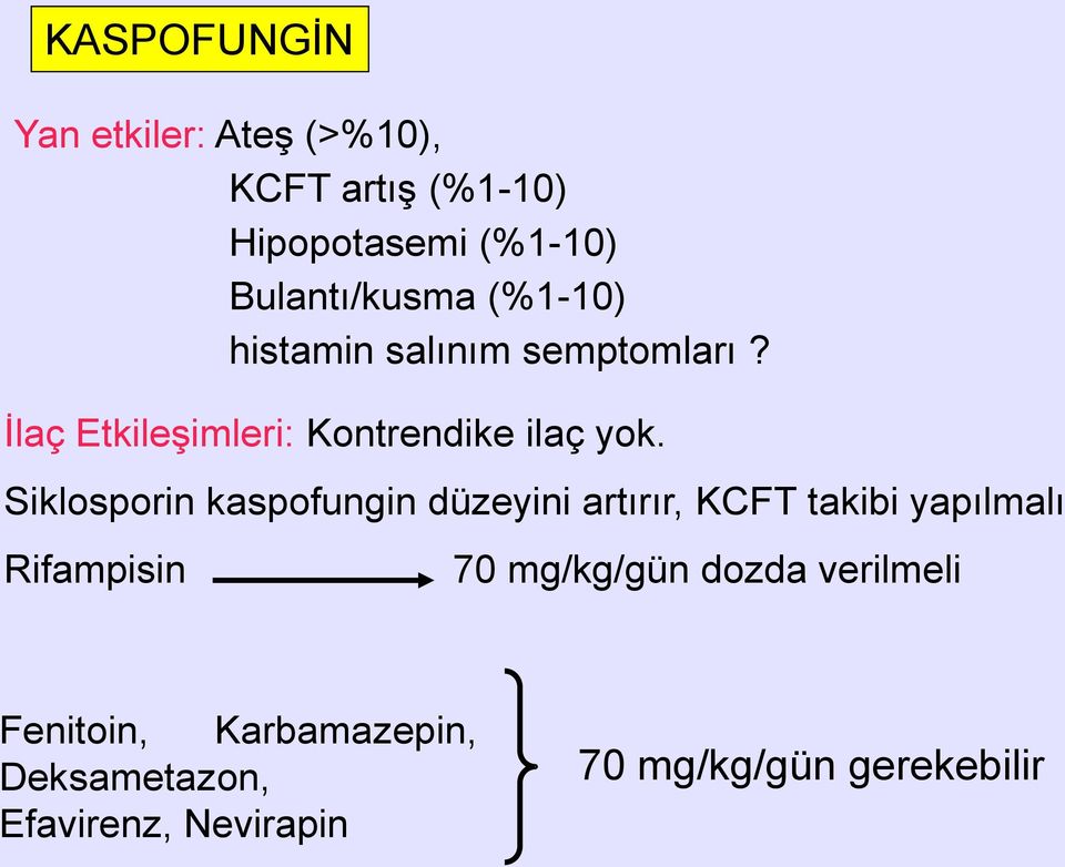 İlaç Etkileşimleri: Kontrendike ilaç yok.