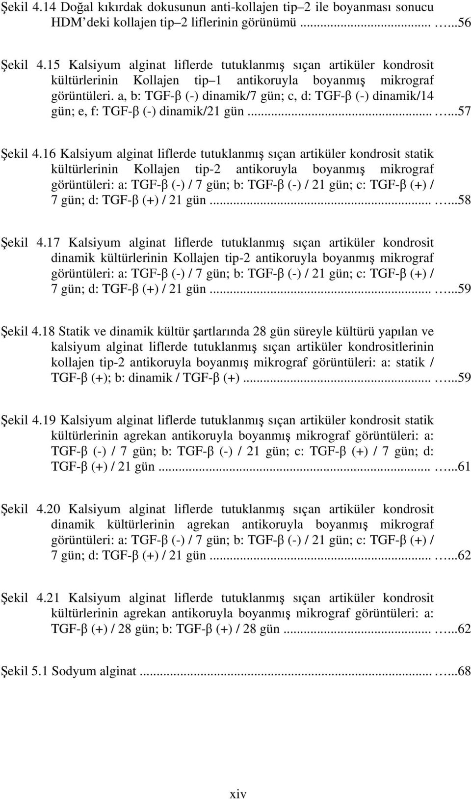 a, b: TGF-β (-) dinamik/7 gün; c, d: TGF-β (-) dinamik/14 gün; e, f: TGF-β (-) dinamik/21 gün......57 Şekil 4.