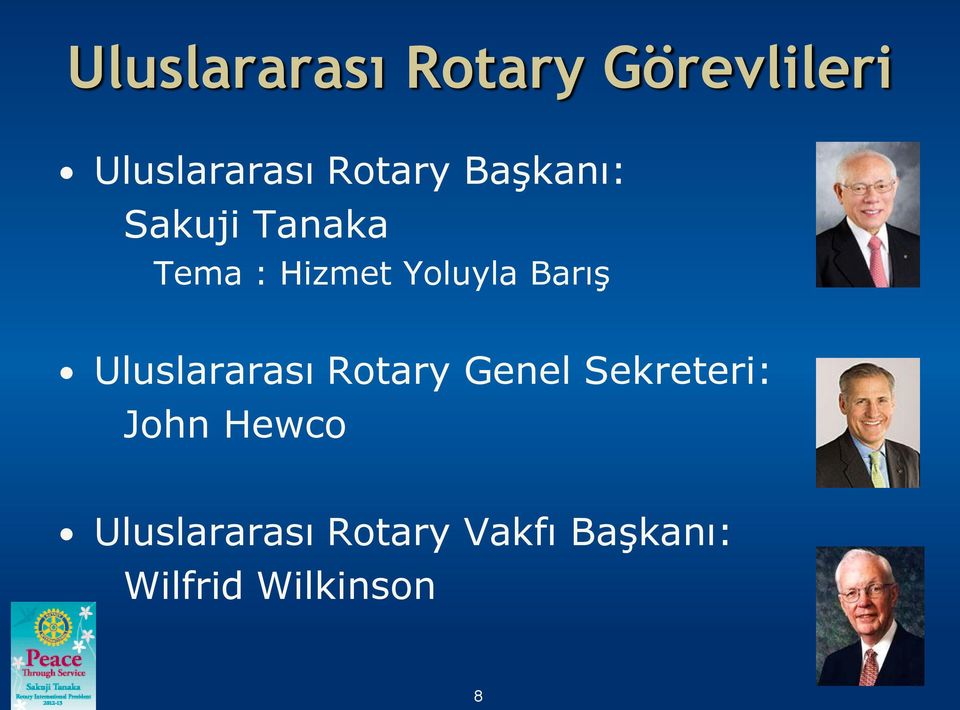 Uluslararası Rotary Genel Sekreteri: John Hewco