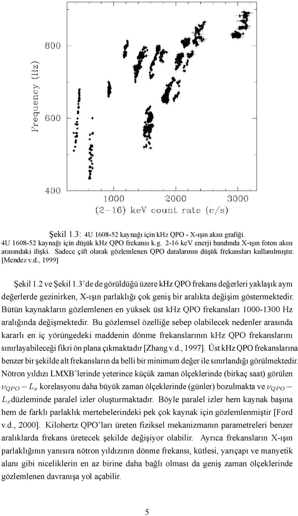 3 de de görüldüğü üere kh QPO frekans değerleri yaklaşık aynı değerlerde geinirken, X-ışın parlaklığı çok geniş bir aralıkta değişim göstermektedir.