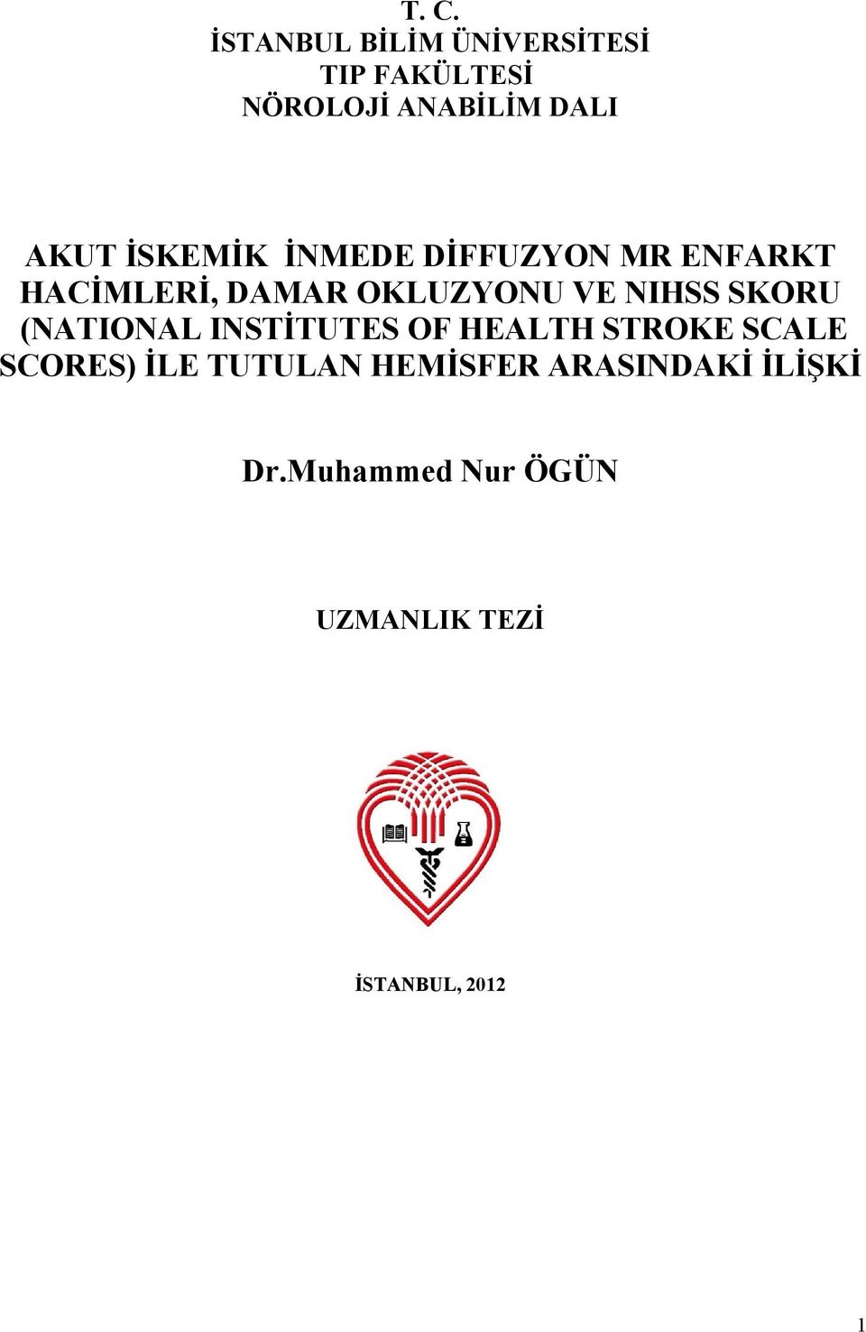 NIHSS SKORU (NATIONAL INSTİTUTES OF HEALTH STROKE SCALE SCORES) İLE