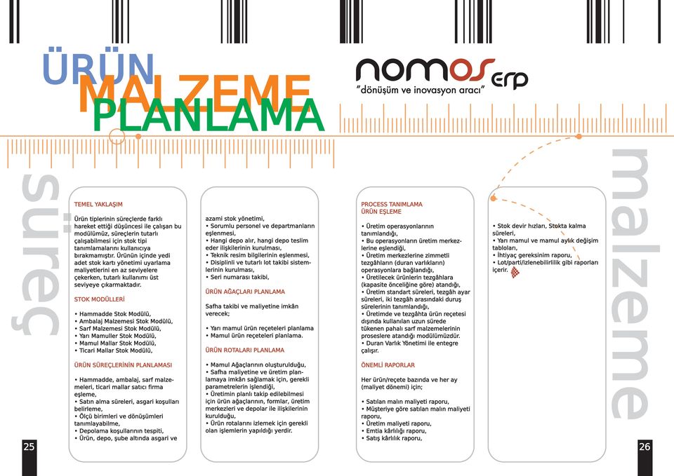 STOK MODÜLLERİ Hammadde Stok Modülü, Ambalaj Malzemesi Stok Modülü, Sarf Malzemesi Stok Modülü, Yarı Mamuller Stok Modülü, Mamul Mallar Stok Modülü, Ticari Mallar Stok Modülü, ÜRÜN SÜREÇLERİNİN