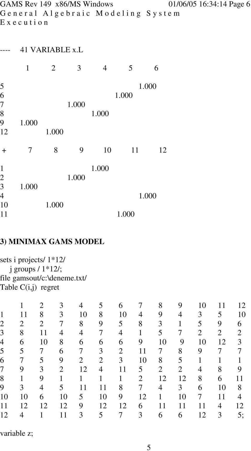 txt/ Table C(i,j) regret 1 2 3 4 5 6 7 8 9 10 11 12 1 11 8 3 10 8 10 4 9 4 3 5 10 2 2 2 7 8 9 5 8 3 1 5 9 6 3 8 11 4 4 7 4 1 5 7 2 2 2 4 6 10 8 6 6 6 9 10 9 10 12 3 5 5 7 6 7 3 2 11 7 8 9 7 7 6 7