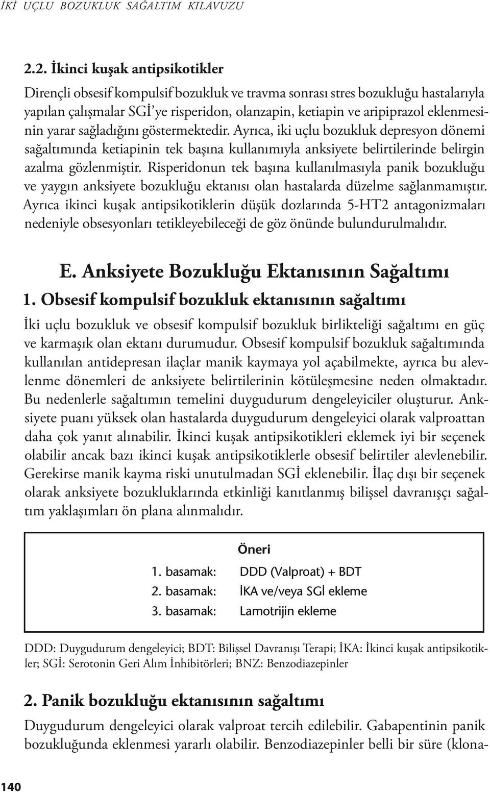 Risperidonun tek başına kullanılmasıyla panik bozukluğu ve yaygın anksiyete bozukluğu ektanısı olan hastalarda düzelme sağlanmamıştır.