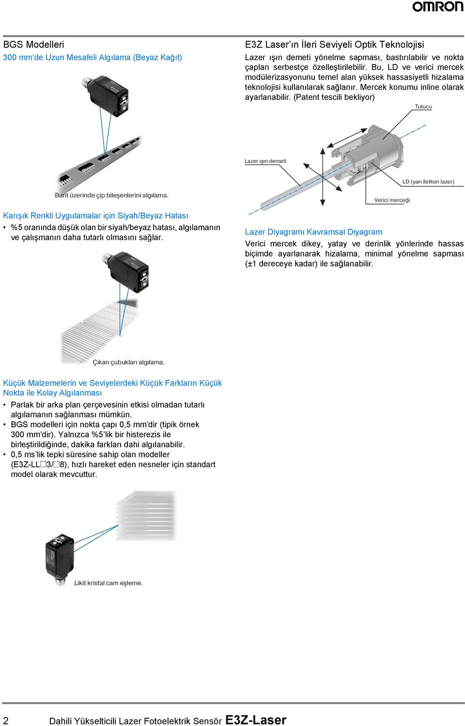 (Patent tescili bekliyor) Tutucu Lazer ışın demeti LD (yarı iletken lazer) Bant üzerinde çip bileşenlerini algılama.