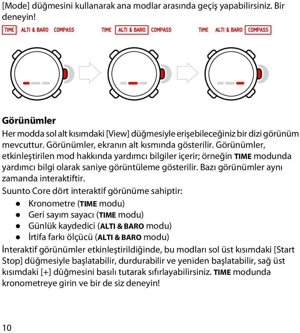 Bazı görünümler aynı zamanda interaktiftir.