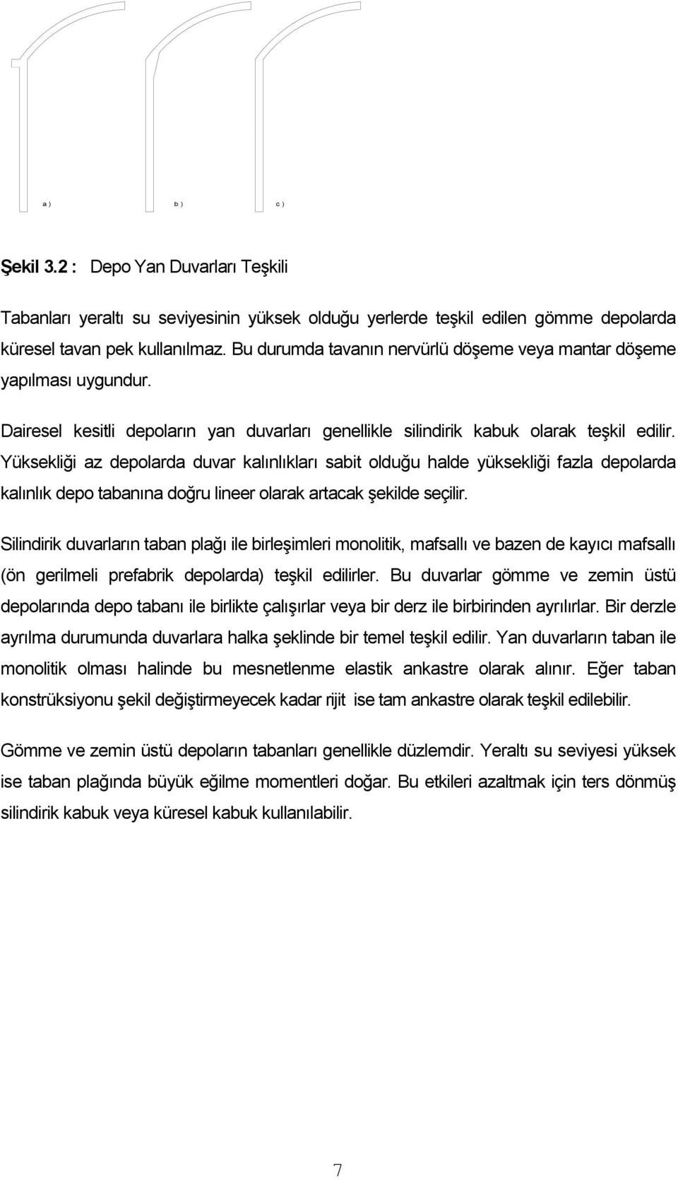 Yüksekliği az depolarda duvar kalınlıkları sabit olduğu halde yüksekliği fazla depolarda kalınlık depo tabanına doğru lineer olarak artacak şekilde seçilir.