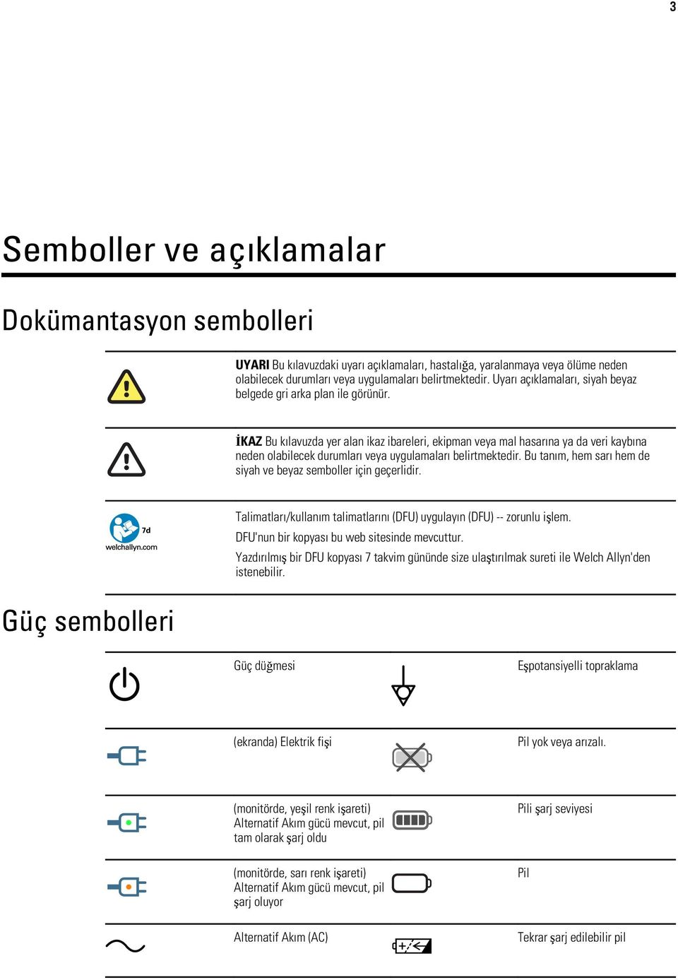 İKAZ Bu kılavuzda yer alan ikaz ibareleri, ekipman veya mal hasarına ya da veri kaybına neden olabilecek durumları veya uygulamaları belirtmektedir.