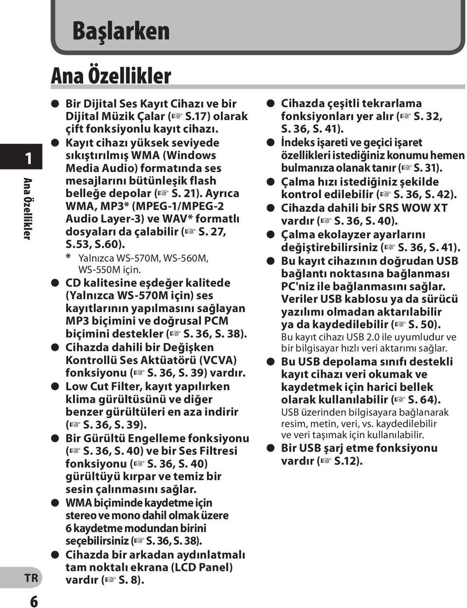 Ayrıca WMA, MP3* (MPEG-1/MPEG-2 Audio Layer-3) ve WAV* formatlı dosyaları da çalabilir ( S. 27, S.53, S.60). * Yalnızca WS-570M, WS-560M, WS-550M için.