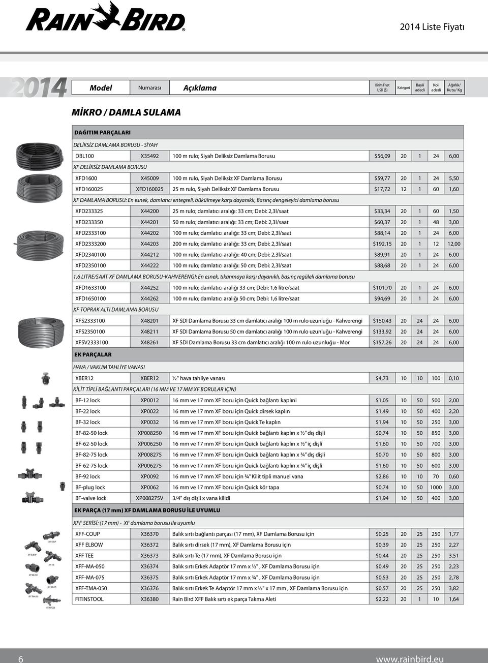 12 1 60 1,60 XF DAMLAMA BORUSU: En esnek, damlatıcı entegreli, bükülmeye karşı dayanıklı, Basınç dengeleyici damlama borusu XFD233325 X44200 25 m rulo; damlatıcı aralığı: 33 cm; Debi: 2,3l/saat