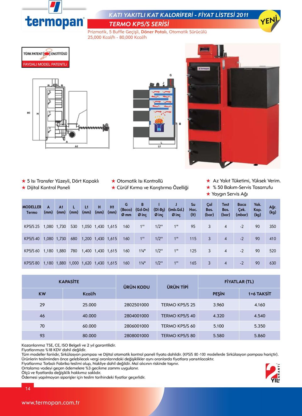 % 50 Bakım-Servis Tasarrufu Yaygın Servis Ağı MODELLER Termo A A1 L L1 H H1 G (Baca) Ø mm B (Gd-Dn) I (Dl-Bş) J (imb.gd.) Su Hac. (lt) Çal Test Baca Çek. (mbar) Yak. Kap. Ağr.