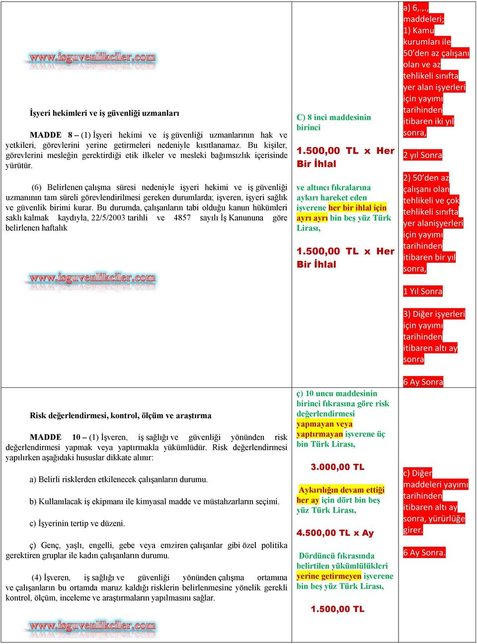 (6) Belirlenen çalışma süresi nedeniyle işyeri hekimi ve iş güvenliği uzmanının tam süreli görevlendirilmesi gereken durumlarda; işveren, işyeri sağlık ve güvenlik birimi kurar.