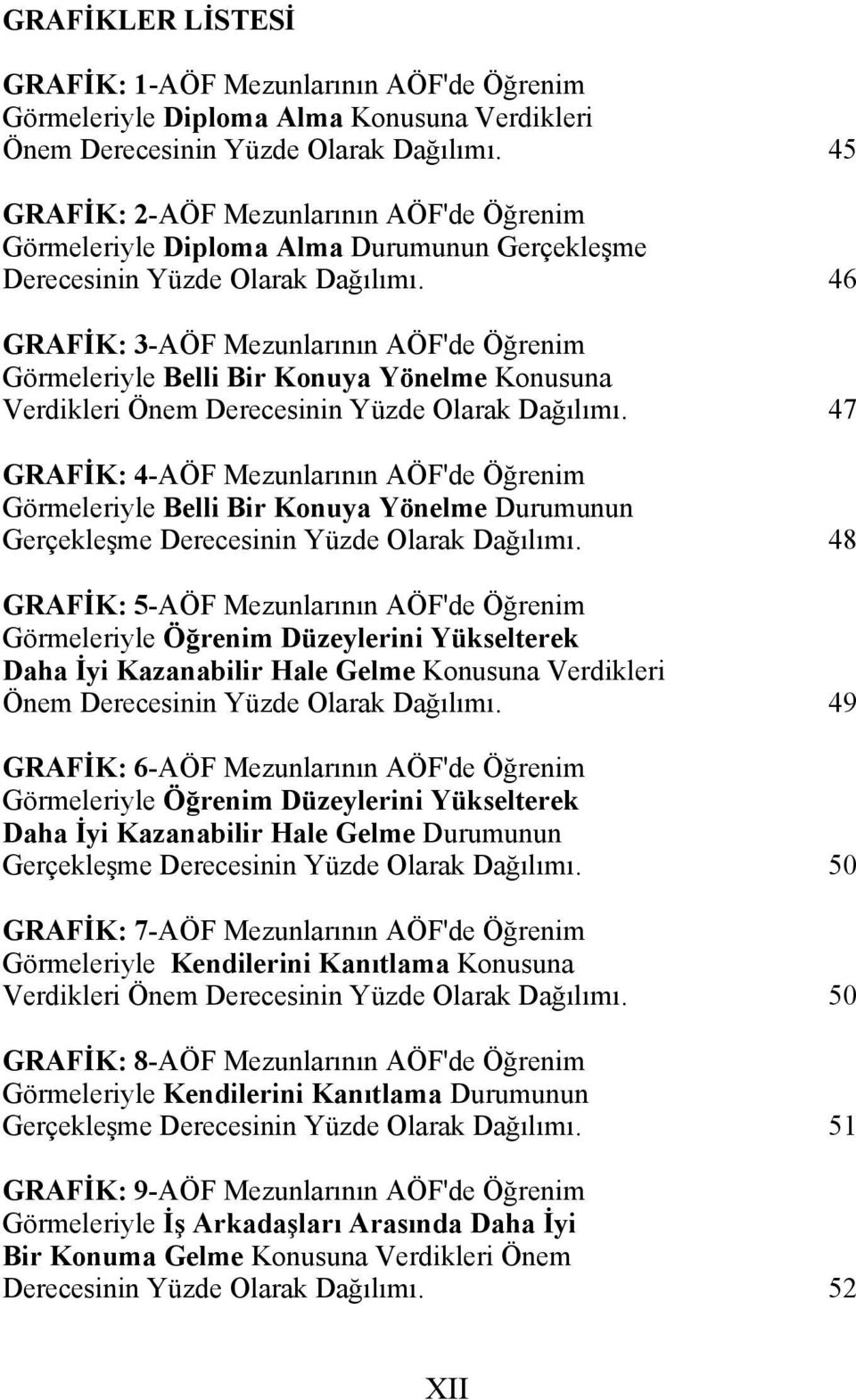 46 GRAFİK: 3-AÖF Mezunlarının AÖF'de Öğrenim Görmeleriyle Belli Bir Konuya Yönelme Konusuna Verdikleri Önem Derecesinin Yüzde Olarak Dağılımı.